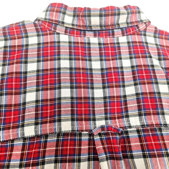 CHAPS Ralph Lauren Mens Red White Blue Plaid Button Down Shirt Size Medium - Picture 8 of 10
